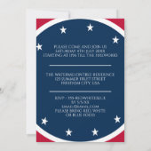 Red White and Blue Stars Patriotic 4. Juli GRILLEN Einladung (Rückseite)
