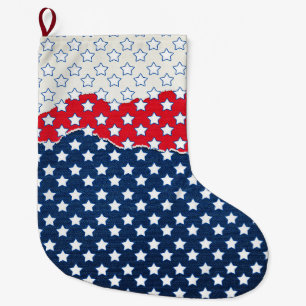 Red, White and Blue Stars (USA) (Vereinigte Staate Großer Weihnachtsstrumpf