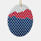 Red, White and Blue Stars (USA) (Vereinigte Staate Keramik Ornament (Rechts)