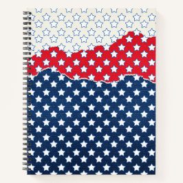 Red, White and Blue Stars (USA) (Vereinigte Staate Notizblock