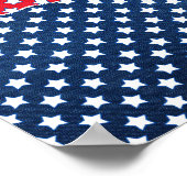 Red, White and Blue Stars (USA) (Vereinigte Staate Poster (Ecke)