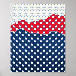 Red, White and Blue Stars (USA) (Vereinigte Staate Poster