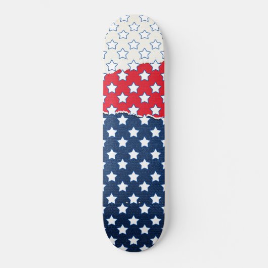 Red, White and Blue Stars (USA) (Vereinigte Staate Skateboard (Vorderseite)