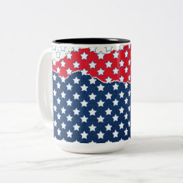 Red, White and Blue Stars (USA) (Vereinigte Staate Zweifarbige Tasse