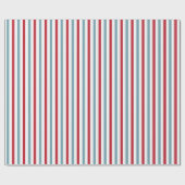 Red White and Blue Stripe Muster Patriotic Geschenkpapier (Flach)