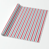 Red White and Blue Stripe Muster Patriotic Geschenkpapier (Ungerollt)
