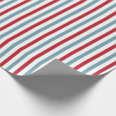 Red White and Blue Stripe Muster Patriotic Geschenkpapier (Ecke)