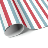 Red White and Blue Stripe Muster Patriotic Geschenkpapier (Rolleneckpunkt)