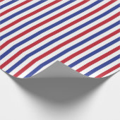 Red White and Blue Stripe Muster Patriotic Geschenkpapier (Ecke)
