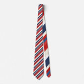 Red, White and Blue Striped Patriotic Necktie Krawatte (Vorderseite)