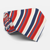 Red, White and Blue Striped Patriotic Necktie Krawatte (Gerollt)