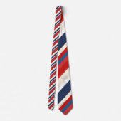 Red, White and Blue Striped Patriotic Necktie Krawatte (Rückseite)