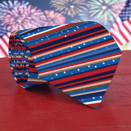 Red, White and Blue Striped Patriotic Necktie Krawatte