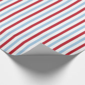 Red White and Blue Striping 4. Juli Geschenkwrap Geschenkpapier (Ecke)