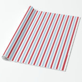 Red White and Blue Striping 4. Juli Geschenkwrap Geschenkpapier (Ungerollt)