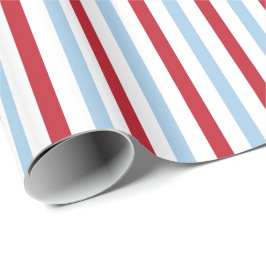 Red White and Blue Striping 4. Juli Geschenkwrap Geschenkpapier (Rolleneckpunkt)