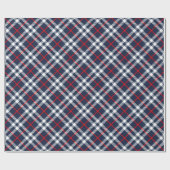 Red White and Blue Tartan Geschenkpapier (Flach)