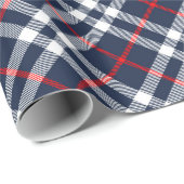 Red White and Blue Tartan Geschenkpapier (Rolleneckpunkt)