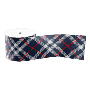 Red White and Blue Tartan Ripsband