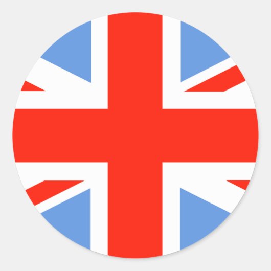 Red White and Blue Union Jack UK Flag Runder Aufkleber (Vorderseite)