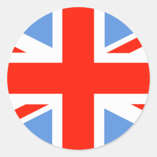 Red White and Blue Union Jack UK Flag Runder Aufkleber