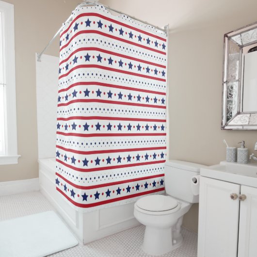 Red White and Blue US Flagge Dusche Curta Duschvorhang (Beispiel)
