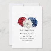 Red White and Blue USA American Wedding Foto Save The Date (Vorderseite)