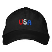 Red White and Blue USA Black Bestickte Kappe (Vorderseite)
