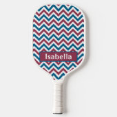 Red White and Blue USA Individuelle Name Pickleball Schläger (Rückseite)