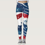 Red White and Blue USA Leggings<br><div class="desc">Rote,  weiße und blaue Leggings mit den USA auf einem Bein.</div>