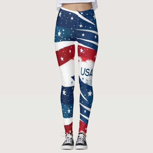 Red White and Blue USA Leggings (Vorderseite)