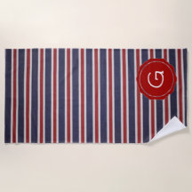 Red-White-and-Blue USA Monogram Stripe Design