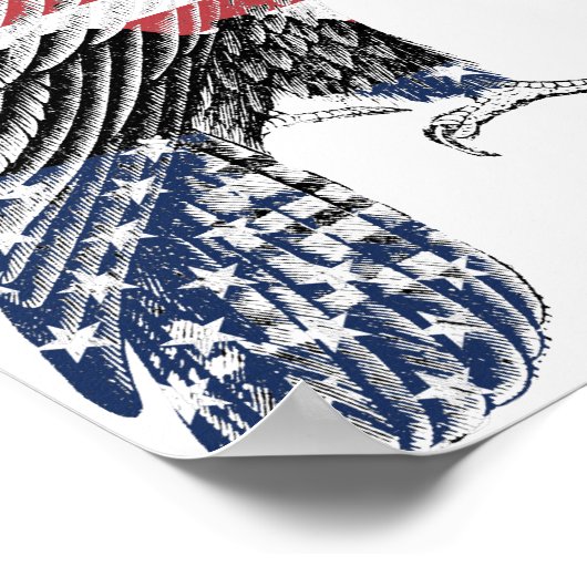 Red White and Blue USA Patriotic Eagle Art Poster (Ecke)