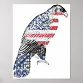 Red White and Blue USA Patriotic Eagle Art Poster (Vorne)