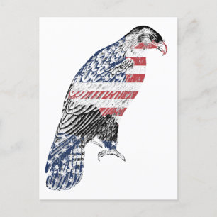 Red White and Blue USA Patriotic Eagle Art Postkarte