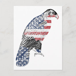 Red White and Blue USA Patriotic Eagle Art Postkarte