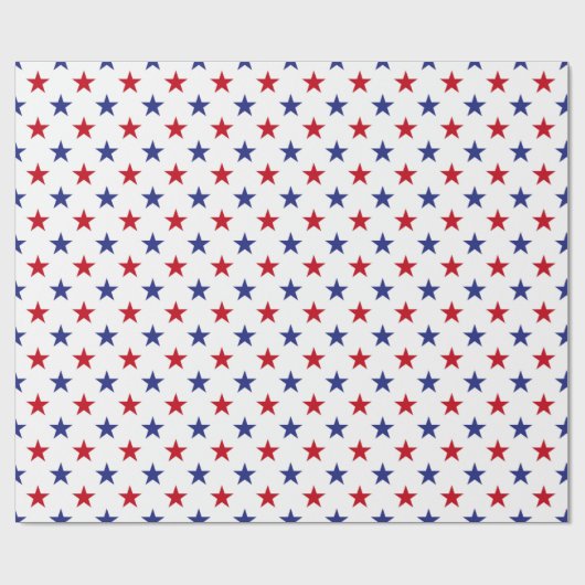 Red, White and Blue USA Stars Pattern Geschenkpapier (Flach)