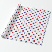 Red, White and Blue USA Stars Pattern Geschenkpapier (Ungerollt)