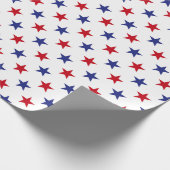 Red, White and Blue USA Stars Pattern Geschenkpapier (Ecke)