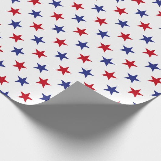 Red, White and Blue USA Stars Pattern Geschenkpapier (Ecke)