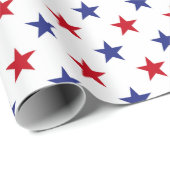 Red, White and Blue USA Stars Pattern Geschenkpapier (Rolleneckpunkt)