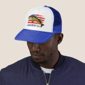 Red, White and Blue Walleye Pike Truckerkappe (Beispiel)
