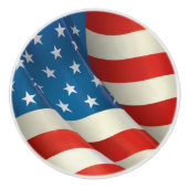 Red White and Blue Waving US Flag Keramikknauf (Vorderseite)
