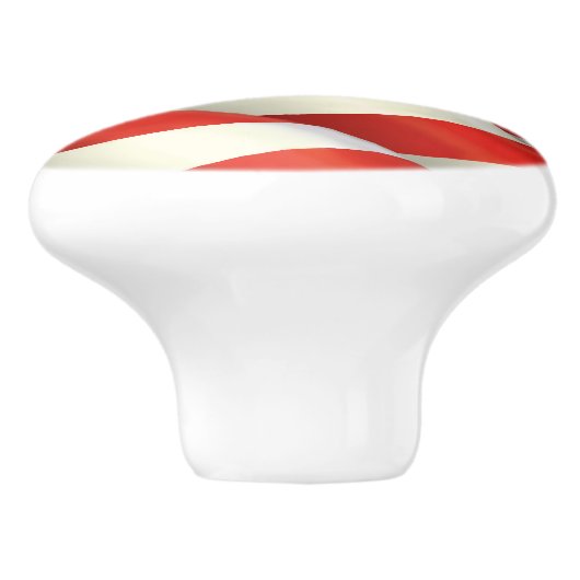 Red White and Blue Waving US Flag Keramikknauf (Seitenansicht)