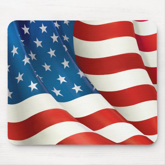 Red White and Blue Waving US Flag Mousepad (Vorne)