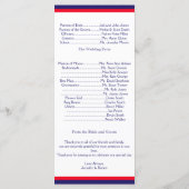 Red White and Blue Wedding Program Programm (Rückseite)