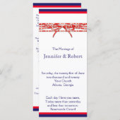 Red White and Blue Wedding Program Programm (Vorne/Hinten)
