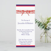 Red White and Blue Wedding Program Programm (Stehend Vorderseite)