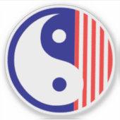 Red White and Blue Yang Yang Symbol Aufkleber (Vorderseite)