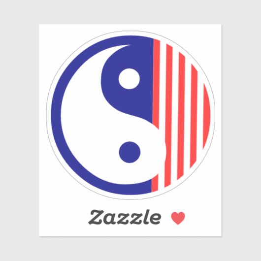 Red White and Blue Yang Yang Symbol Aufkleber (Blatt)